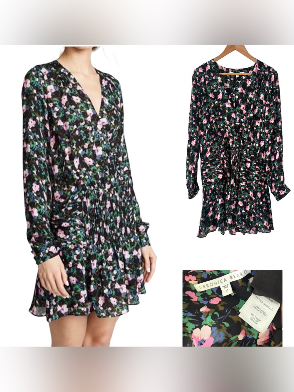 Veronica Beard Naomi Silk Floral Dress